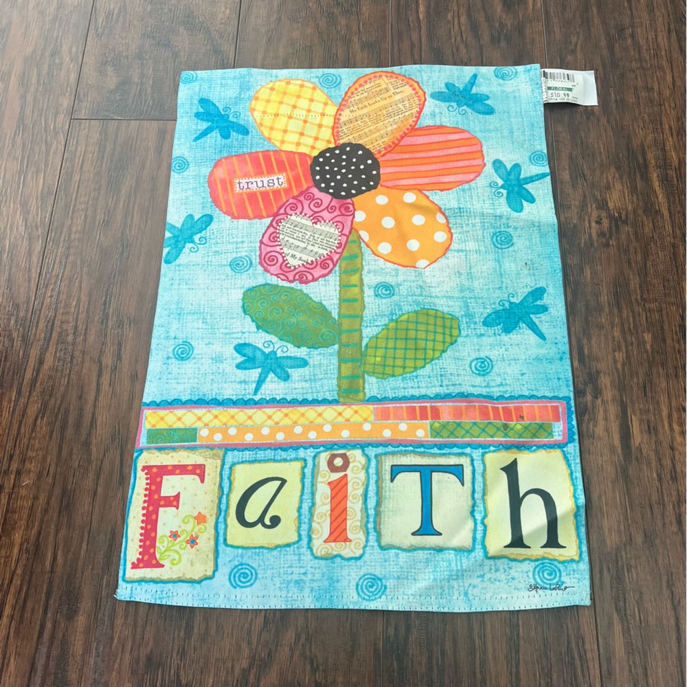 Evergreen enterprises faith floral outdoor garden flag decor